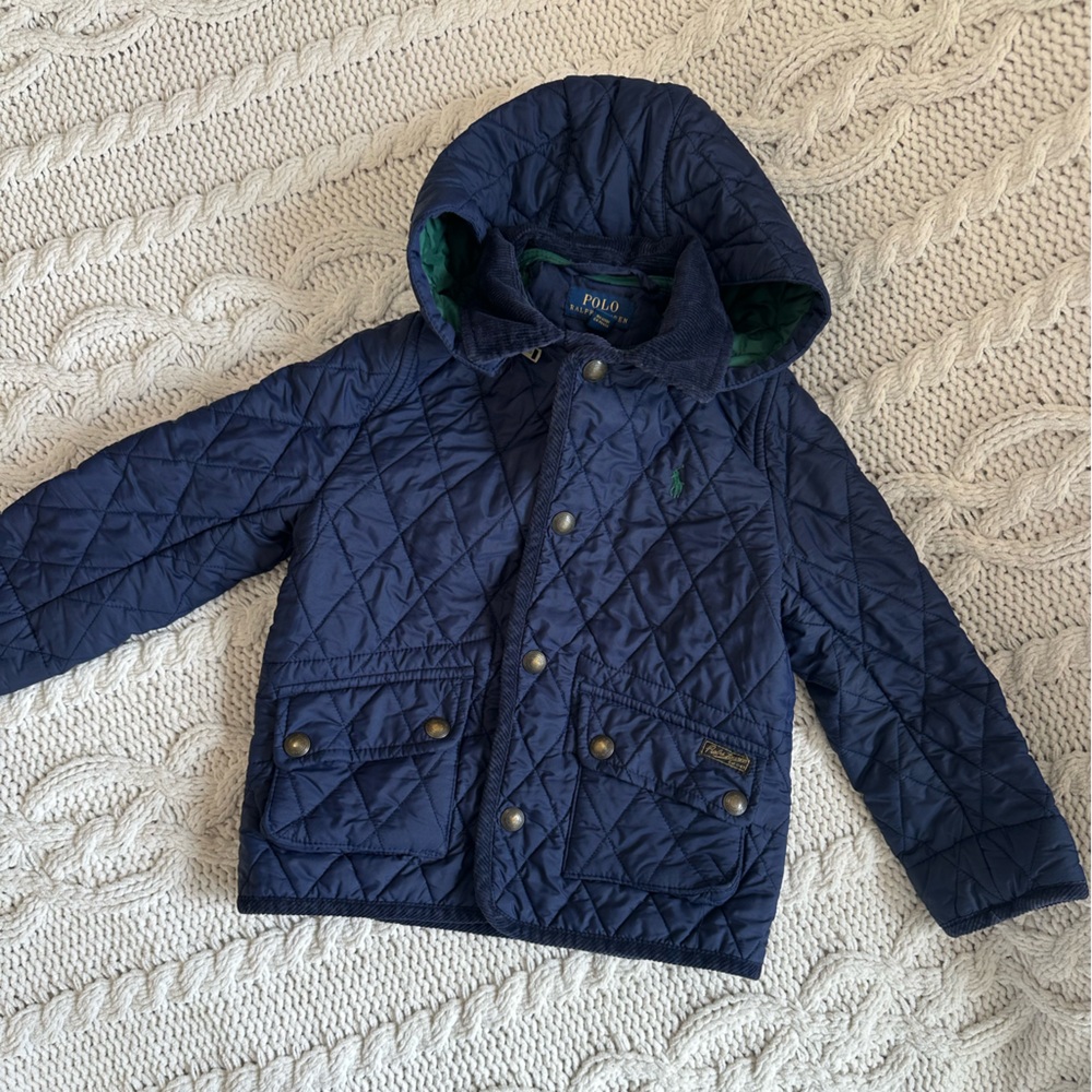 Polo by Ralph Lauren Navy Blue Kids Quilted Barn Jacket